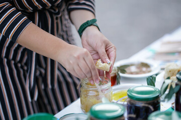 Obraz na płótnie Canvas Delicious honey, event for organic food