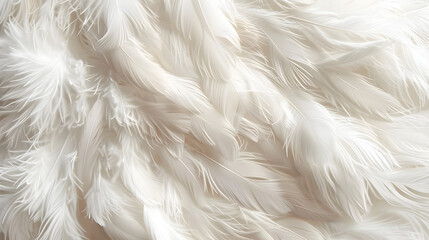 Fototapeta premium White feather texture background with pastel soft fur, perfect for a baby to sleep and relax in a gentle and peaceful atmosphere.