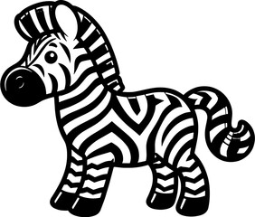Fototapeta na wymiar Zigzag Zebra Cartoon icon 12