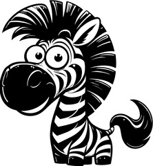 Zany Zebra Cartoon icon 4 - obrazy, fototapety, plakaty
