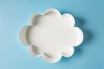 Obraz premium Creative paper cut out of clouds on a vivid blue background