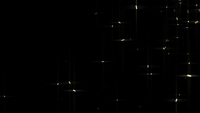 Celebration shiny gold confetti explosion animation rain launched slowly falling black Background. use with any kind of celebration events and give more alive view to your work. 4k High quality
