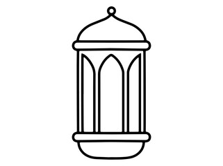 Ramadhan Kareem Lantern Line Art