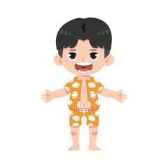 Kid boy human body cartoon - 764758966