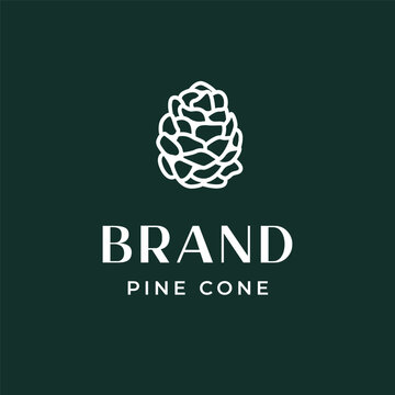 abstract line pine cone conifer logo design for all company