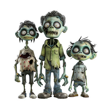 zombie mask - vector cartoon illustration isolated on white background 3d render Generative AI