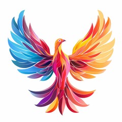 A stylized image of a dove representing the Holy Spirit, in bright, bold colors, isolated on a white background.