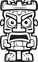 Aloha Avatar Full Body Thick Lineart Tiki Character in Vector Form Jungle Spirit Iconic Tiki Design with Bold Lineart in Full Body Vector