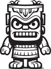 Tribal Treasure Full Body Thick Lineart Tiki Icon for Graphics Tiki Titan Vector Illustration of a Bold Thick Lineart Tiki Character