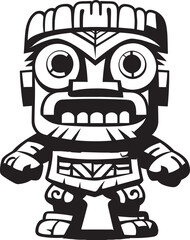Polynesian Patron Vector Logo of a Thick Lineart Tiki Character Luau Luminary Bold Thick Lineart Tiki Character in Vector Form