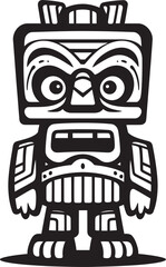 Tiki Tribe Full Body Thick Lineart Tiki Graphics for Logo Design Island Icon Vector Icon of a Bold Thick Lineart Tiki Character