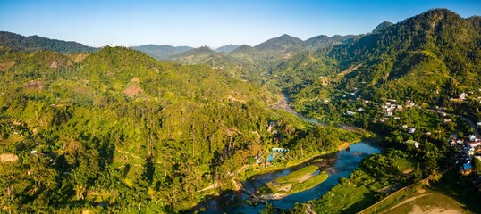 Aerial view of Ranomafana rainforest and village in Madagascar © Erika