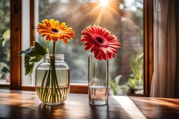 flowers in a glass