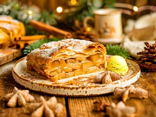 Classic apple turnover with flaky pastry - 764766978