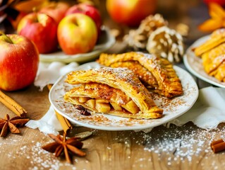 Classic apple turnover with flaky pastry - 764767123