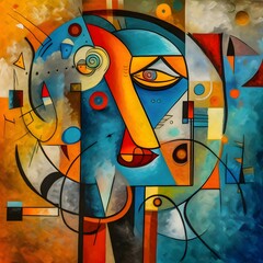 Abstract colorful background. Modern colorful painting. Oil painting on canvas.