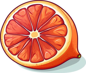 Illustration of Fresh Orange Slices on White Background