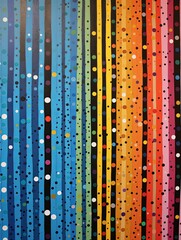 colorful lines and dots pattern wall background