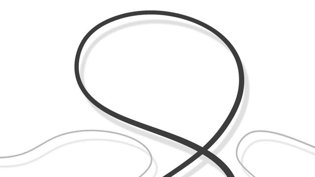 The line curls into a circle and forms a loop. The shape is suitable for inserting text or a logo into it.