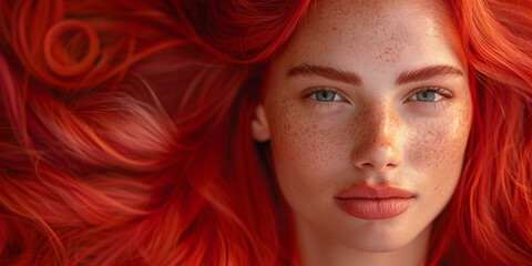 Fototapeta premium A stunning beauty portrait of a young woman showcasing flawless skin