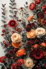 Fototapeta na wymiar Floral bouquet, a symbol of beauty and romance, adorns the decor.