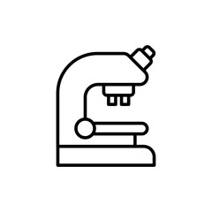 Microscope outline icons, minimalist vector illustration ,simple transparent graphic element .Isolated on white background