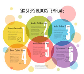 Six circle steps in cycle progress template on light background - 764775106