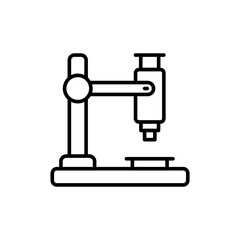 Microscope outline icons, minimalist vector illustration ,simple transparent graphic element .Isolated on white background