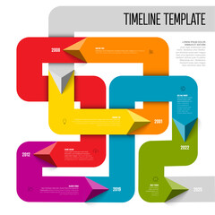 Tangle timeline Infographic template with triangle arrows on thick color line - 764775171