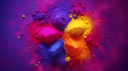 Colorful paint explosion on a black background. 3d rendering.