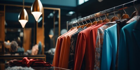 things on hangers in a store Generative AI