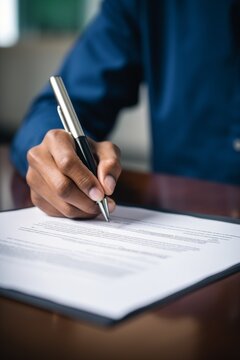 signing a legal document concluding a contract Generative AI