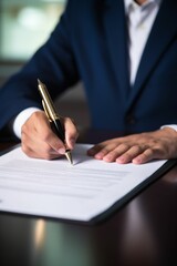 signing a legal document concluding a contract Generative AI