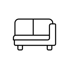 Sofa outline icons, minimalist vector illustration ,simple transparent graphic element .Isolated on white background