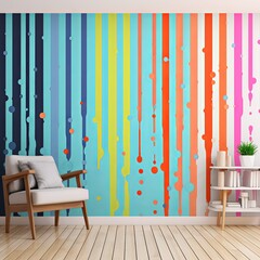 colorful line and dots pattern