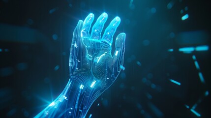 blue hand scan futuristic background beautiful, modern, background concept, hi-tech, technology, beautiful, future 