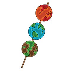 set of colorful earth