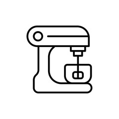 Kitchen mixer outline icons, minimalist vector illustration ,simple transparent graphic element .Isolated on white background