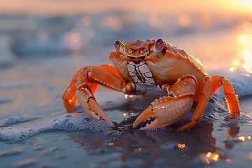 Close Up of a Crab on the Beach