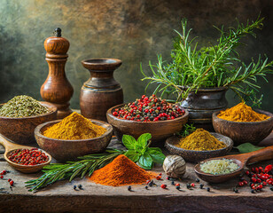 various spices and herbs
