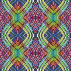 Geometric ethnic oriental ikat seamless pattern traditional design for background, carpet, wallpaper, clothing, wrapping, batik, fabric, vector illustration embroidery style.