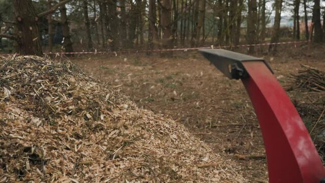 Wood chipper Machine. Super slow motion.