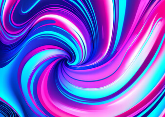 Fototapeta premium Bright poster, fashionable restro style, wavy multi-colored, beautiful wide format, 60s, 70s, 80s, colorful watercolor background for poster or brochure cover design, Generative AI