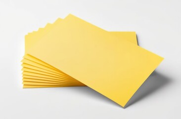 A set of blank yellow adhesive notes isolated on white background.