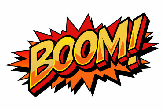 A explosion boom text graffiti art illustration vector 
