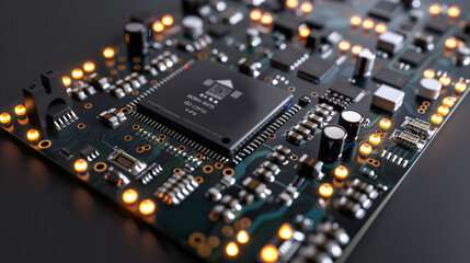 Fototapeta na wymiar Design a circuit board for a laser tripwire security system. 