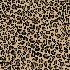 
Animal pattern leopard vector illustration on textile, seamless cat print