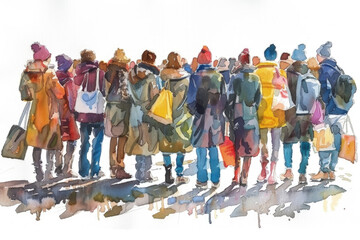 Obraz premium A diverse group of individuals standing closely together in a unified pose