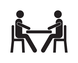 vector flat icon of two people meeting