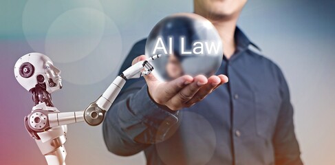 AI ethics and legal concepts future ai glass ball prediction AI Law artificial intelligence law and...